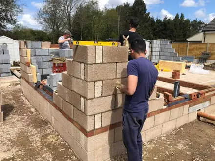 Building work at Minety, Wiltshire